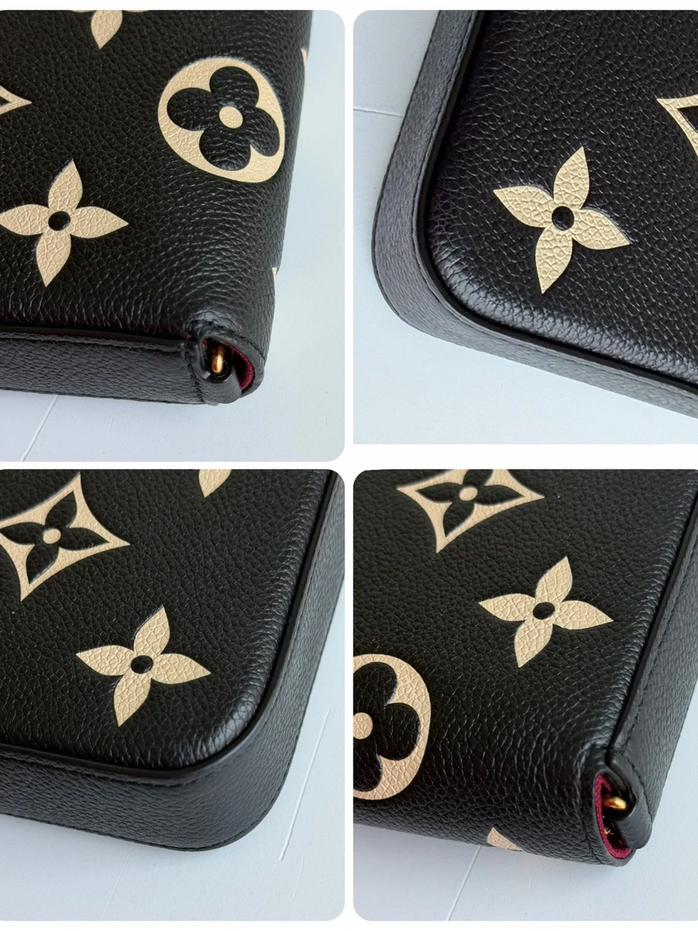 Authentic Louis Vuitton Felicie Pochette Bicolor Black Noir & Cream Crossbody